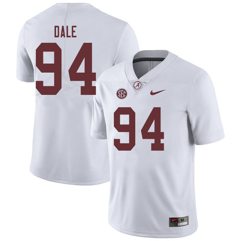 Alabama Crimson Tide Men's DJ Dale #94 White NCAA Nike Authentic Stitched 2019 College Football Jersey YA16H88MD